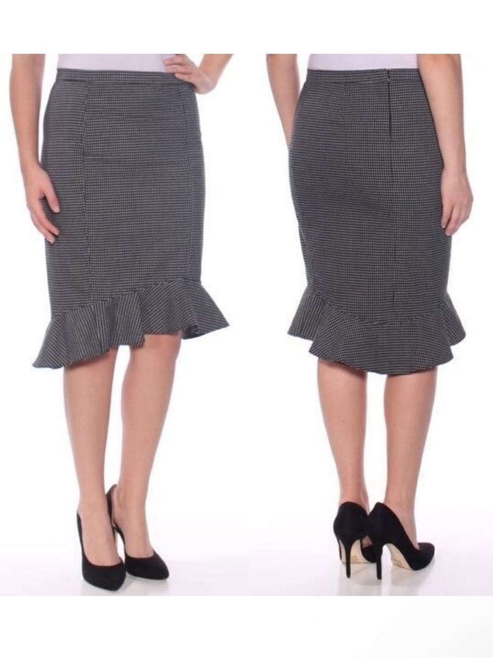 NWT MAX STUDIO Peplum Hi-Lo Midi Skirt M